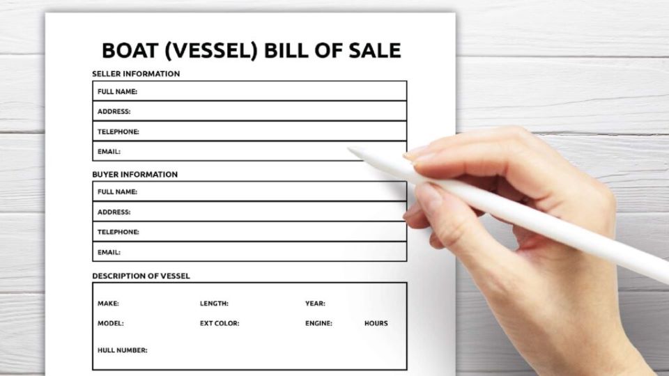 Write A Bill Of Sale For A Boat